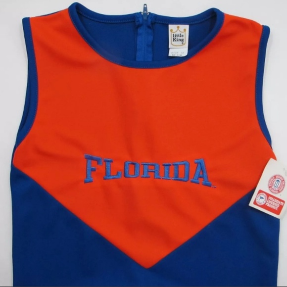 NEW Girls Florida Gators 12 Med Cheerleading Dress. Cute Halloween costume. - Picture 7 of 8